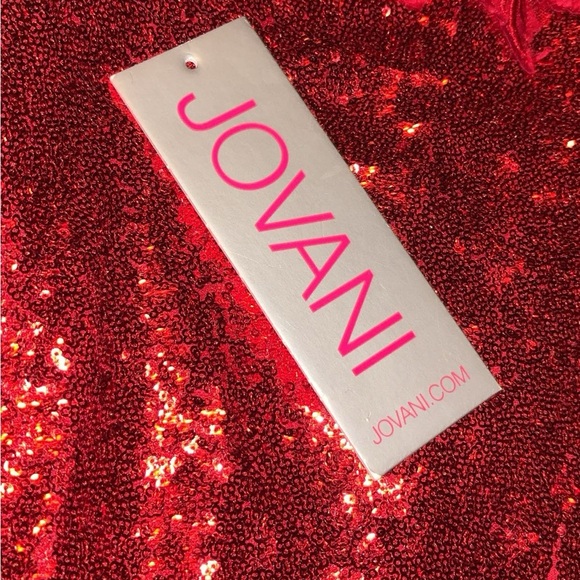 JOVANI RED FLORAL DRESS (4) - Picture 7 of 8